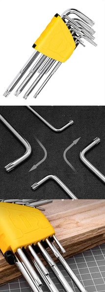HSNET Yıldız Torx Combination 9 Parça Alyan Seti - Resim 2