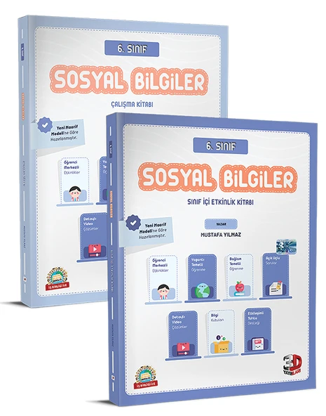 3D 2026 5. Sınıf Sosyal Bilgiler Çalışma Kitabı + Çalışma Kitabı 2 Kitap ürün görseli 1