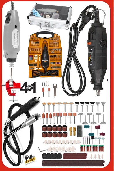 Staxx Muhteşem İkili 12V Gravur + Devir Ayarlı 500W Gravür Seti Bol Aksesuarları Hobi Oyma Taşlama ürün görseli 1