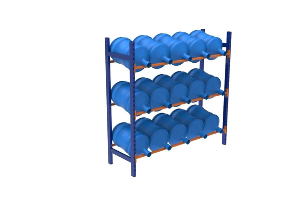 3 Katlı Damacana Rafı H: 150 cm - Damacana İstifleme Rafı  40x120 cm ürün görseli 1