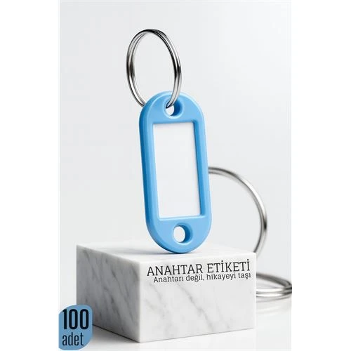 Etiketli 100'lü Anahtarlık Halkası – İsim Yazılabilir, Metal Halka ile Şık Tasarım ürün görseli 1