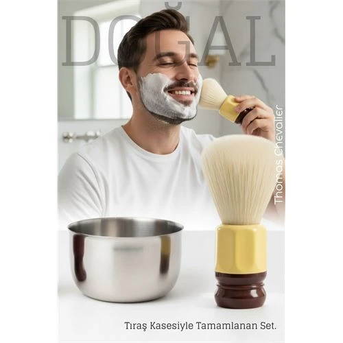 Premium Tıraş Fırçası  - %100 Domuz Kılı  - Yoğun Köpük, Pürüzsüz Tıraş ürün görseli 1