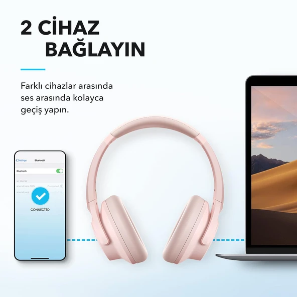 Anker Soundcore Q20i Kulaklık - Pembe- A3004 - Resim 6