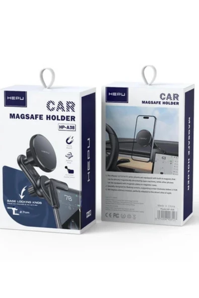 Hepu HP-A38 Magsafe Araç İçi Telefon Tutucu - Tesla/Merkezi Ekran Uyumlu, 360 Dönebilir Güçlü Mıknatıslı - Resim 3