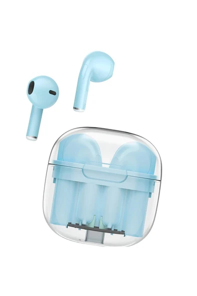 LS-09 Bluetooth 5.3 TWS Kablosuz Airpods Kulaklık - Mavi-(5796) - Resim 2