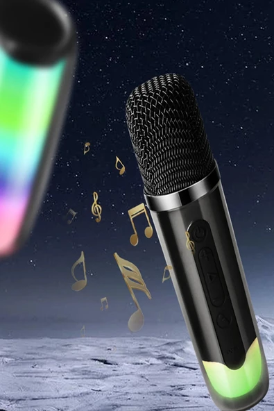 Pluse 7 Mikrofonlu RGB Kablosuz Hoparlör - Beyaz-(5796) - Resim 2