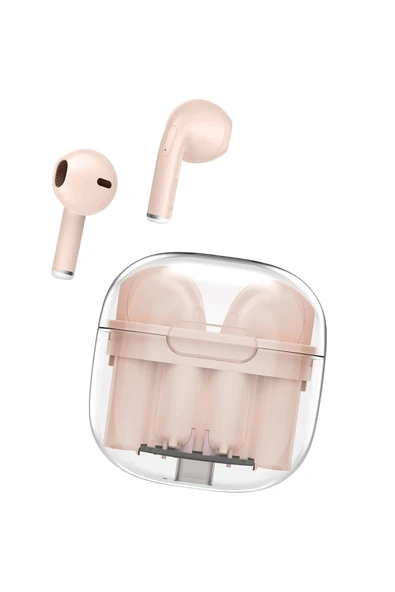 LS-09 Bluetooth 5.3 TWS Kablosuz Airpods Kulaklık - Pembe-(5796) - Resim 2