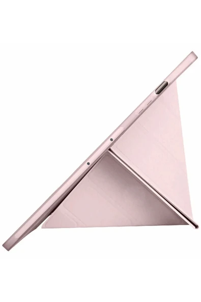 Samsung Galaxy X610 Tab S9 FE Plus 12.4 Kılıf Kalemlikli Mars Tablet Kılıfı - Rose Gold-(5796) - Resim 5