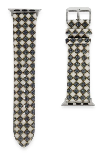 Apple Watch 42mm Karo Motif Kordon - Siyah-(5796) ürün görseli 1