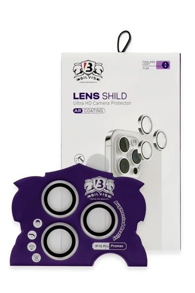 iPhone 16 Pro Max Bilvis Titan Kamera Lens - Gümüş-(5796) ürün görseli 1