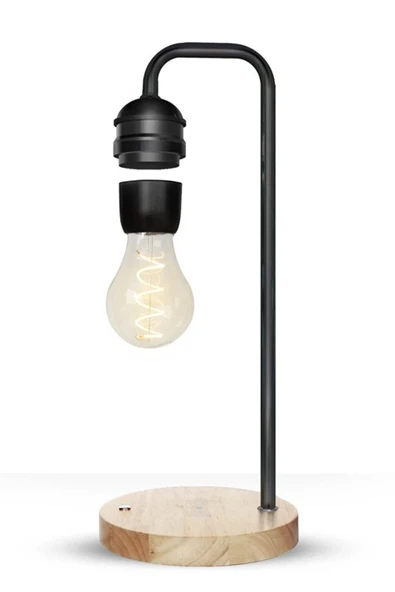 XF01 Ampul Görünümlü Kablosuz Şarj Özellikli Gece Lambası - Siyah-(5796) ürün görseli 1