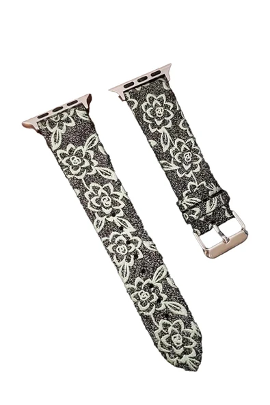 Apple Watch 38mm Creeper Desenli Kordon - Siyah-(5796) ürün görseli 1