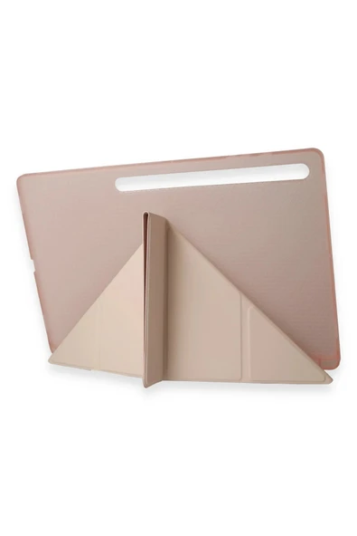 Samsung Galaxy Tab A9 Kılıf Kalemlikli Mars Tablet Kılıfı - Rose Gold-(5796) - Resim 3