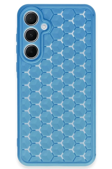 Samsung Galaxy A55 5G Kılıf Petek Silikon Kapak - Mavi-(5796) ürün görseli 1