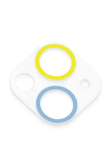 iPhone 13 Mini Renkli Kamera Lens Koruma Cam - Sarı-Mavi-(5796) - Resim 3