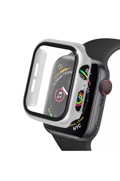 Apple Watch 40mm Camlı Kasa Ekran Koruyucu - Gümüş-(5796) ürün görseli 1