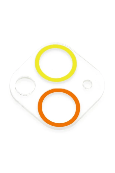iPhone 13 Mini Renkli Kamera Lens Koruma Cam - Sarı-Turuncu-(5796) - Resim 3