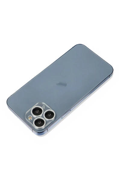 iPhone 11 Pro Shine Kamera Lens Koruma Cam - Gümüş-(5796) ürün görseli 1