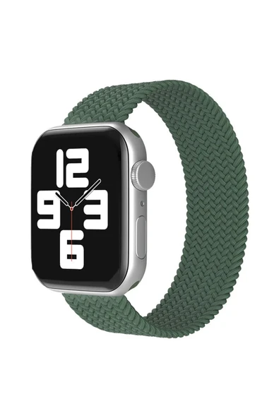 Apple Watch 38mm Ayarlı Solo Silikon Kordon - Haki Yeşil-(5796) ürün görseli 1