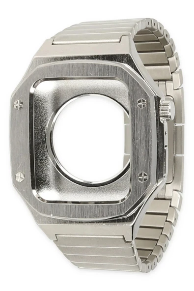 Apple Watch 45mm KR409 Metal Kordon - Gümüş-(5796) - Resim 2