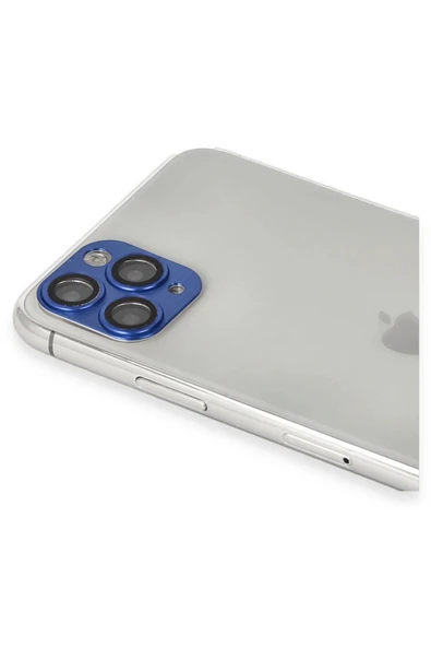 iPhone 11 Pro Max Pers Alüminyum Kamera Lens - Lacivert-(5796) - Resim 3