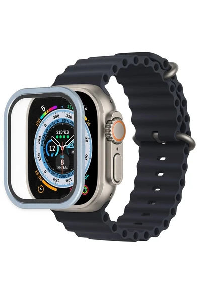 Apple Watch Ultra 49mm Alüminyum Kasa Cam Ekran Koruyucu - Mavi-(5796) ürün görseli 1