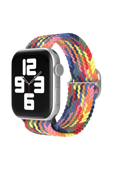 Apple Watch 38mm Star Kordon - Siyah-Kırmızı-Sarı-(5796) ürün görseli 1