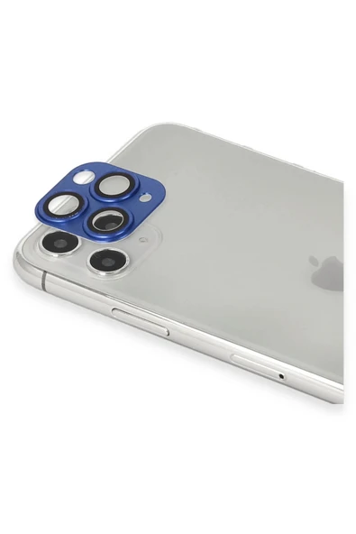 iPhone 11 Pro Max Pers Alüminyum Kamera Lens - Lacivert-(5796) - Resim 2