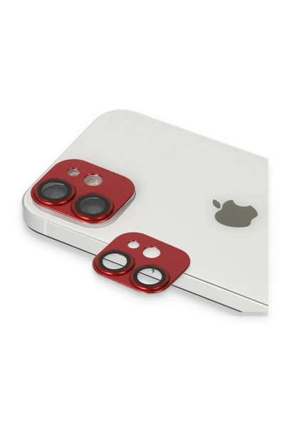 iPhone 11 Pers Alüminyum Kamera Lens - Kırmızı-(5796) ürün görseli 1
