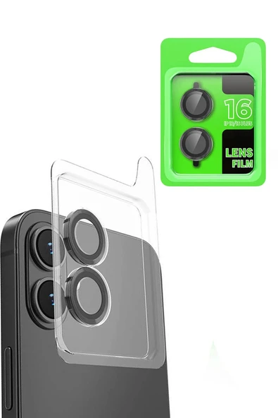 iPhone 16 Raze Metal Kamera Lens - Siyah-(5796) ürün görseli 1