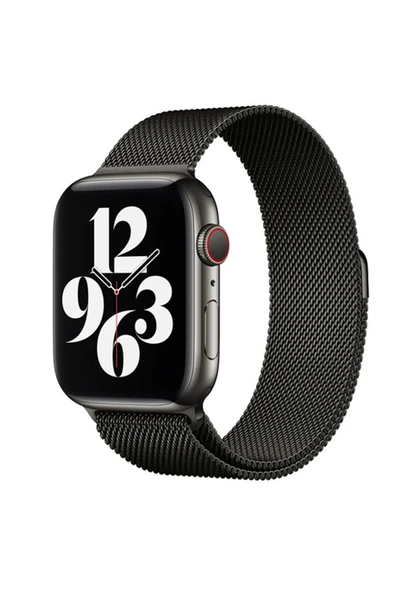 Apple Watch 38mm Metal Mıknatıslı Kordon - Siyah-(5796) ürün görseli 1