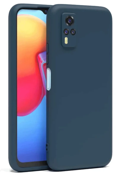 Vivo Y53S Kılıf Nano içi Kadife Silikon - Lacivert-(5796) - Resim 3