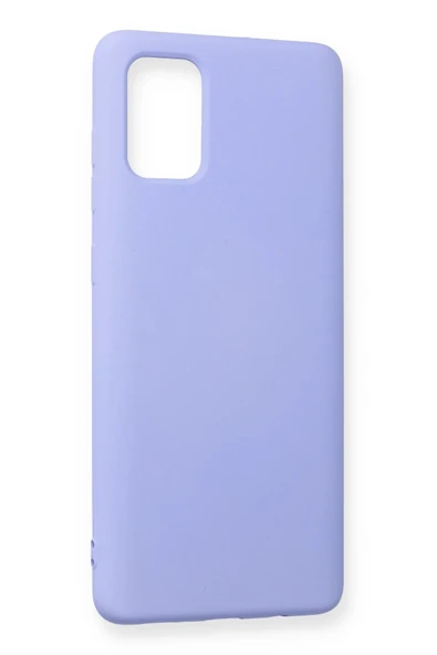 Samsung Galaxy A71 Kılıf Nano içi Kadife Silikon - Lila-(5796) - Resim 2