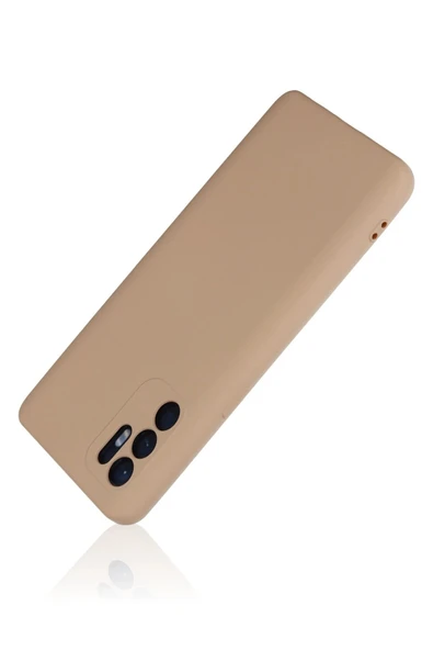 Oppo Reno 6 Kılıf Nano içi Kadife Silikon - Pudra-(5796) - Resim 3