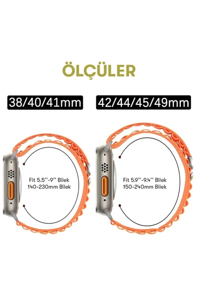 Apple Watch 42mm Mountain Kordon - Siyah-Yeşil-(5796) - Resim 5