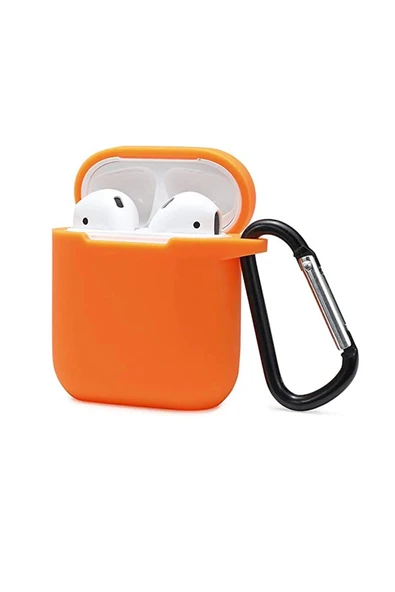 Airpods 2 (2.nesil) Sert Silikon Kılıf - Turuncu-(5796) ürün görseli 1