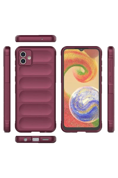 Samsung Galaxy A04E Kılıf Optimum Silikon - Bordo-(5796) - Resim 3