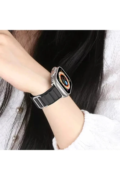 Apple Watch 42mm Mountain Kordon - Siyah-Yeşil-(5796) - Resim 2