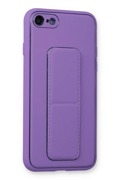 iPhone 7 Kılıf Coco Deri Standlı Kapak - Koyu Lila-(5796) - Resim 2