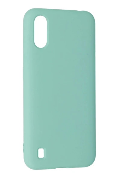 Samsung Galaxy A01 Kılıf Nano içi Kadife Silikon - Turkuaz-(5796) - Resim 3