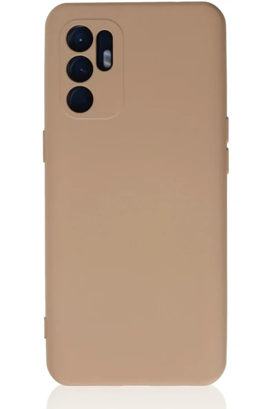 Oppo Reno 6 Kılıf Nano içi Kadife Silikon - Pudra-(5796) ürün görseli 1