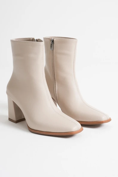 Osum Kadın Bej Topuklu Bot - Resim 4