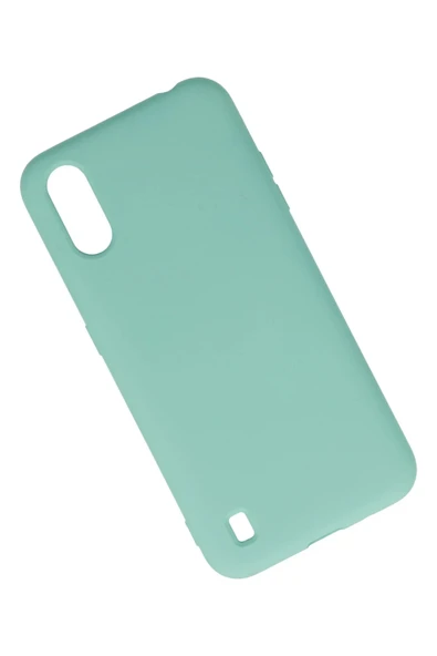 Samsung Galaxy A01 Kılıf Nano içi Kadife Silikon - Turkuaz-(5796) - Resim 2