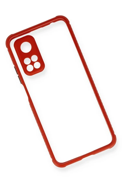 Xiaomi Mi 10T Pro Kılıf Miami Şeffaf Silikon - Kırmızı-(5796) - Resim 3