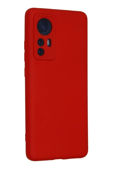 Xiaomi Mi 12 Kılıf Nano içi Kadife Silikon - Kırmızı-(5796) - Resim 3