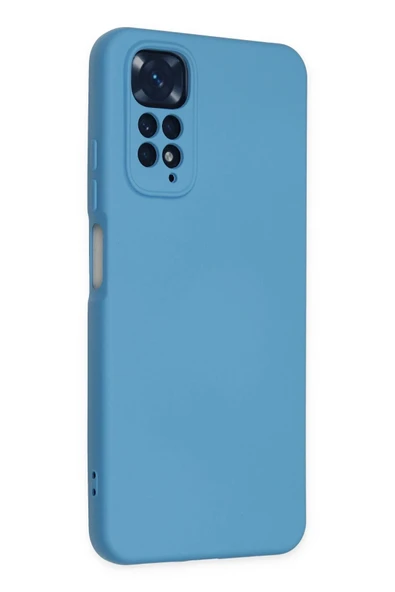 Xiaomi Redmi Note 11 Kılıf Nano içi Kadife Silikon - Mavi-(5796) - Resim 2