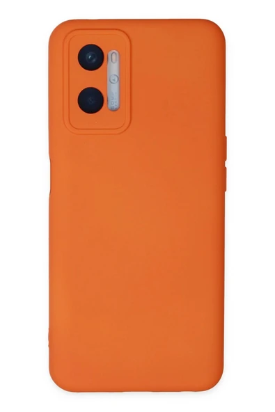 Oppo A96 Kılıf Nano içi Kadife Silikon - Turuncu-(5796) ürün görseli 1