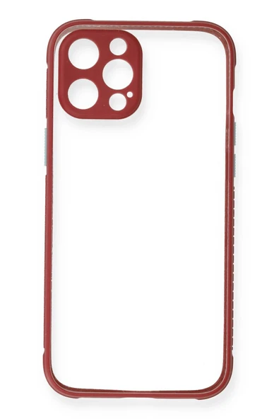 iPhone 12 Pro Kılıf Miami Şeffaf Silikon - Fuşya-(5796) - Resim 2