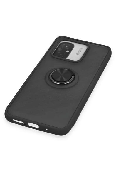 Xiaomi Redmi 12C Kılıf Montreal Yüzüklü Silikon Kapak - Siyah-(5796) - Resim 5