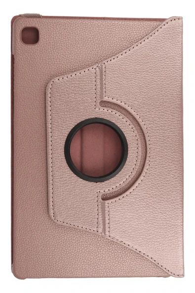 Samsung Galaxy P610 Tab S6 Lite 10.4 Kılıf 360 Tablet Deri Kılıf - Rose Gold-(5796) - Resim 2